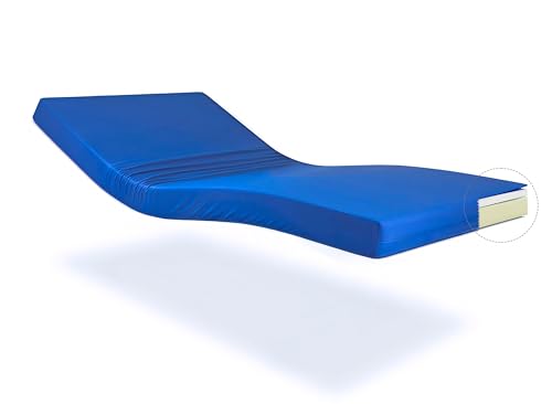 FUSIONHOME   Colchón Geriátrico Viscoelástico 90x190 Sanitario Profesional HR Altura 15 cm   Colchón Clínico Apto Cama Articulada   Funda Impermeable e Ignífuga Extraíble con Cremallera