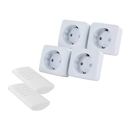 Set 4 Mini-Prises on/Off + 2 télécommande 4 canaux (SCH - Type F)