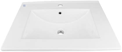 Renovators Supply Manufacturing Luke 24" Drop-in Self-Rimming Rectangular Bathroom Sink in White with Overflow