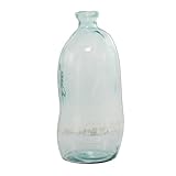 Deco 79 Recycled Glass Handmade Decorative Vase Spanish Bottleneck Centerpiece Vase, Flower Vase for Home Decoration 13" x 13" x 29", Blue