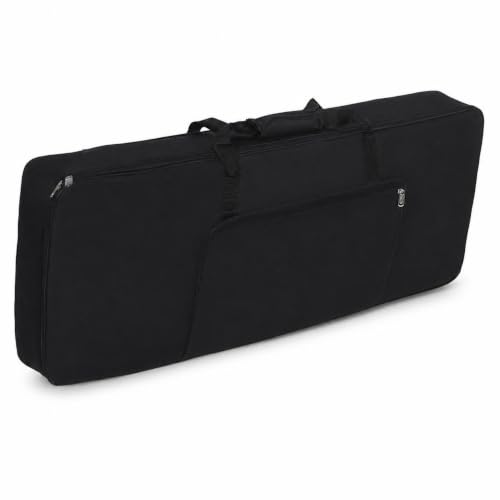 Funda para teclado de 61 teclas con acolchado de esponja gruesa y acabado negro impermeable