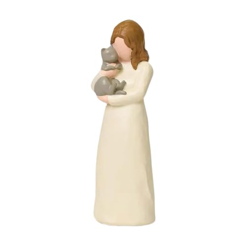Figurine de sœur commémorative de chat en résine grise de 14,5cm