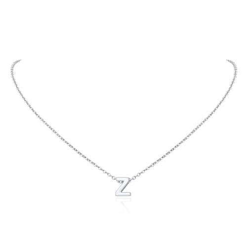 FindChic Dainty Initial Necklaces for Women Platinum Plated/Gold Plated Tiny Letter Necklaces Birthday Gifts for Daughter Mom Gf, with Gift Box Letter