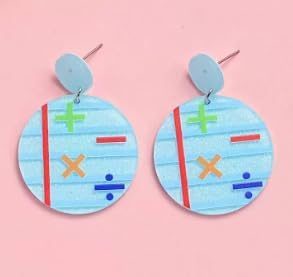 Back-to-School Math & Geometry Acrylic Earrings - Colorful & Trendy & Playful Accessories image 2