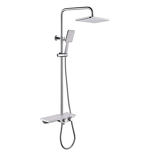 Système de douche de pluie avec ensemble de robinets de douche bicolore blanc
