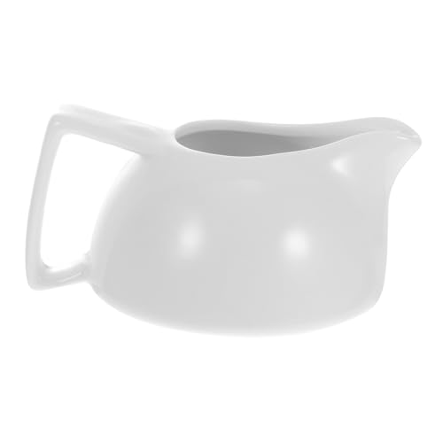 Unomor 1pc Handleless Juice Bucket Small Coffee Milk Creamer Mini Creamer Pitcher Sauce Dispenser Cup Espresso Ground Mini Sauce Jug Ramekin Sauce Pan Gravy Holder White Ceramics