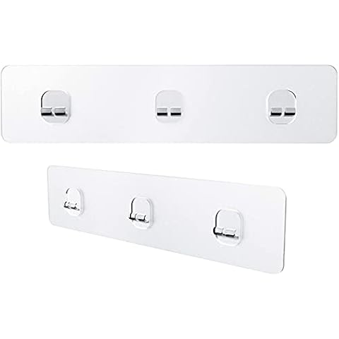 OMAIRA Adhesive[2 Pack] for Shower Caddy, Strong Adhesive Strip with 3 Hooks for Shower Organizer, Bearing 40 LB Cover