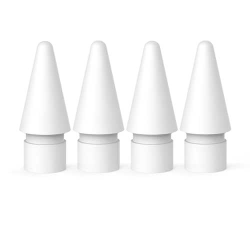 Upgraded Replacement Tips for Apple Pencil 4 Pcs Color Pen Tip for Apple Pencil Tips 2nd Generation/ 1st Generation/USB-C Pencil Tip (White/White/White/White)