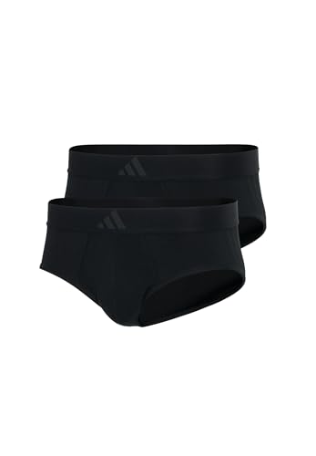 Adidas Herren Unterwäsche Slip 2er Pack - Low Rise Brief (2PK) - Active Flex Cotton 3 Stripes