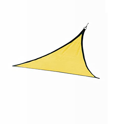 Zoomlie Voile d'ombrage de jardin en polyéthylène haute densité - Voile d'ombrage triangulaire de 3 x 3 x 3 m - Blanc jaune bleu pour pelouse, terrasse, parc Cover
