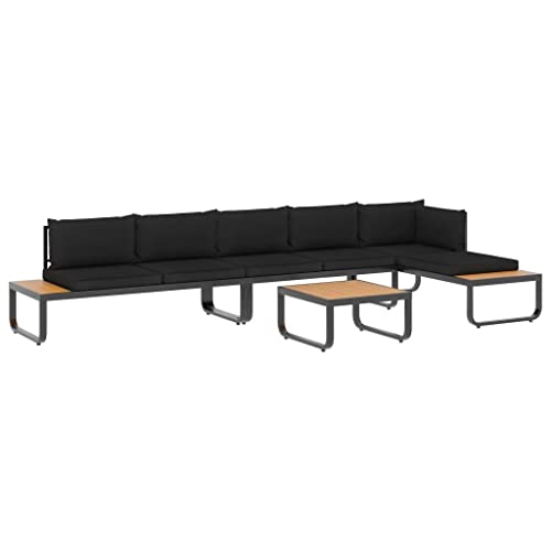 Walnut 4 Piece Garden Sofa Set With Cushions And Coffee Table Outdoor Patio Baclony Furniture Sets Aluminum And Wpc #TOP2