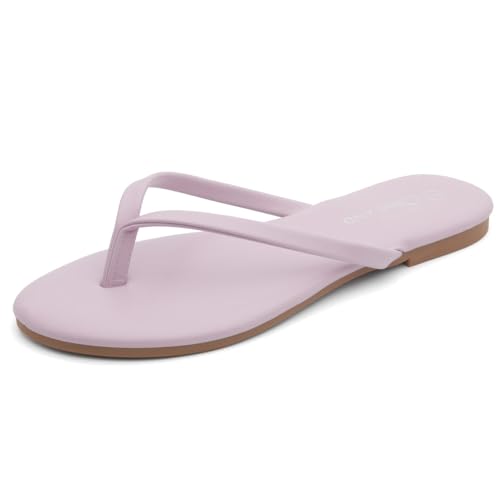 Image of Shoe Land Thong Flip Flops for Women, Memory Foam Flat Sandals, Lightweight Summer Slides, Non Slip Comfort Sandals for Beach, Travel and Everyday Wear
