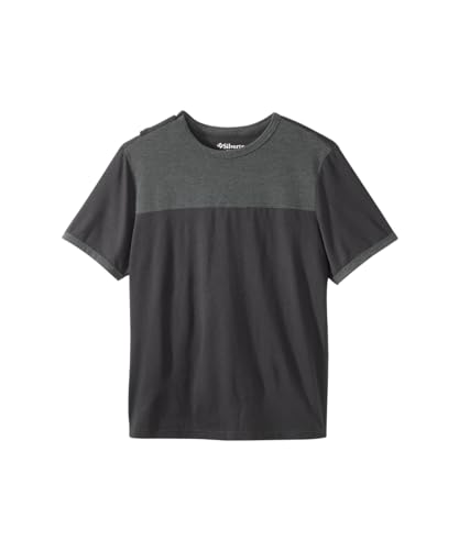 Silvert's Adaptive Clothing & Footwear Men's Open Back Colorblock T-Shirt - Black & Charcoal Heather MED