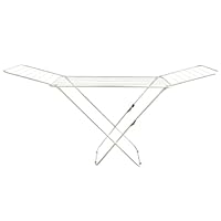 Home Vida Clothes Drying Rack - Metal Winged Folding Clothes Airer with 18m Drying Space, Foldable Design, Indoor/Outdoor Use, White