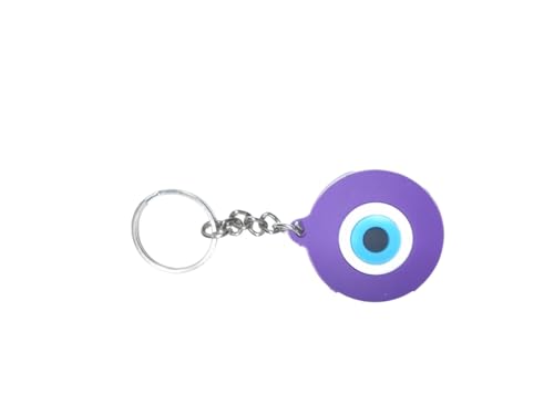 Evil Eye Keychain - Nazar Battu Charm for Protection from Evil, Jelousy, Negative Energy & Good Luck - Gift for Baby, Men, Women, Kids, Friends, Family (4, Purple)