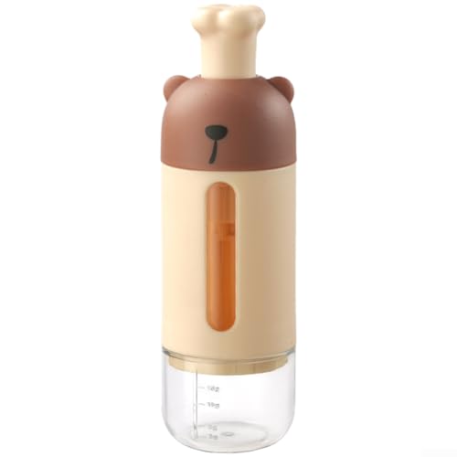 Dispensador de sal y levadura activado por presión con marcas de volumen graduadas, diseñado para una dosificación precisa de ingredientes secos de cocina (café) Dispensador de sal y levadura activado por presión con marcas de volumen graduadas, diseñado para una dosificación precisa de ingredientes secos de cocina (café)