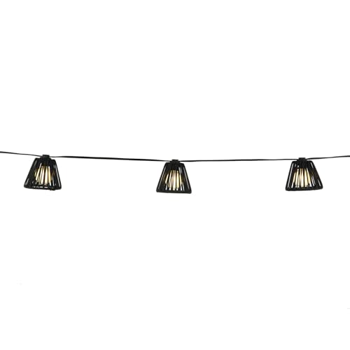 Ashland luces LED en cadena con rattan negro 10 piezas