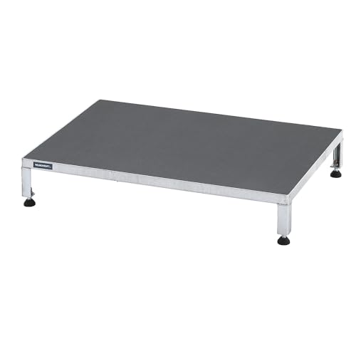 eurokraft pro Arbeitsplattform Höhenverstellbereich 165 - 230 mm mit Siebdruckplatte Plattform LxB 910 x 610 mm feuerverzinkt