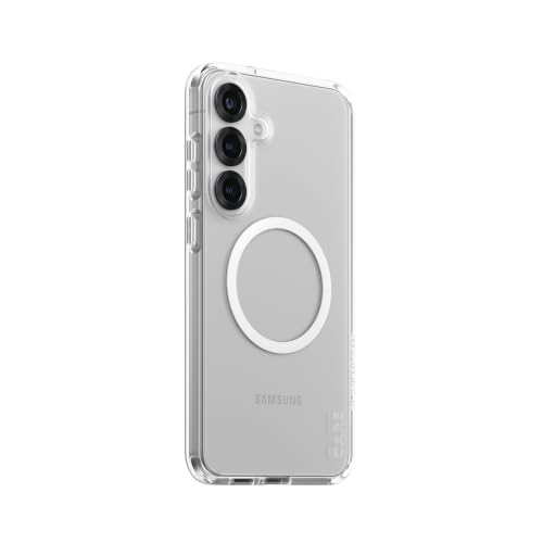 Panzer Glass Care Flagship Étui transparent avec blanc QI Galaxy S25 Plus