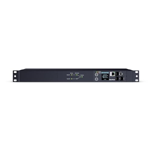 CyberPower PDU44002 Switched ATS PDU, 100-120V, 20A (Derated to 16A), 10 Outlets, 1U Rackmount