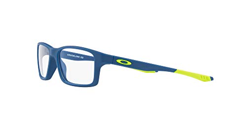 Oakley Youth Unisex Kids OY8002 Crosslink XS Square Prescription Eyewear Frames, Satin Navy/Demo Lens, 49 mm