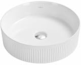 Mexen Grovo Lavabo da appoggio scanalato, 35 x 35 cm, bianco