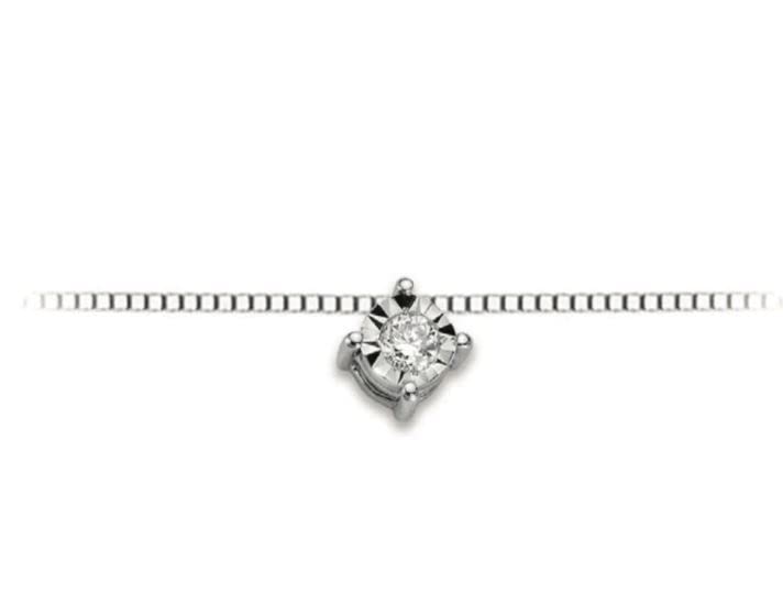 Girocollo Donnaoro punto luce con brillanti donna dhpl8503.007