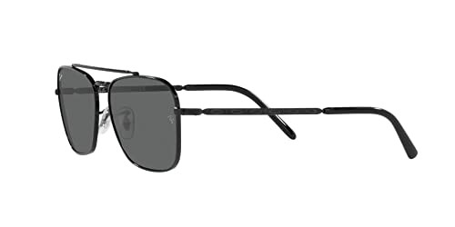 Ray-Ban RB3636 New Caravan Square Sunglasses, Black/Dark Grey, 58 mm - Thumbnail 3