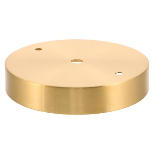 Image of FRCOLOR Copper Round Lamp Base Golden Vintage Fixture for Light Parts