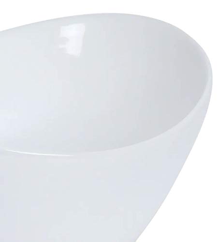 Image of Bell Table Top Ceramic Wash Basin | Countertop Designer Vessel Sink | Bathroom Washbasin Over Counter For Hotel Home Living Room | Glossy Finish, (Dimension 40 x 32 x 15 CM) (Voyager)