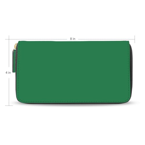 Women's Large Capacity Wallets Holder Wallet Credit Card Clutch Coin Pocket Pu Leather Zipper Closure Deal Gift for Women Sea Green 022