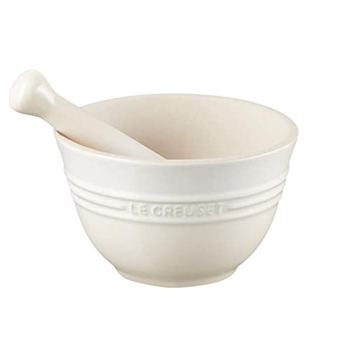 Le Creuset Pilon et Mortier, Céramique, 300 ml, 11,5 cm, 360 g, Meringue, 81209307160003