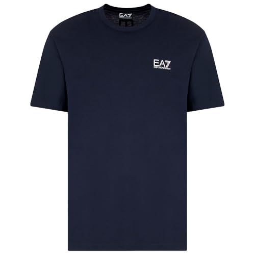 T-shirt EA7 Bleu 7M000567 AF10375 en maille haut de gamme Emporio Armani