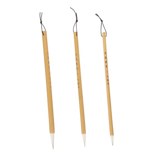 FONDOTIN 3個 書道筆 古典書法用耐久毛筆 小中大 書写練習用 軽量持ちやすい伝統筆 水墨画対応