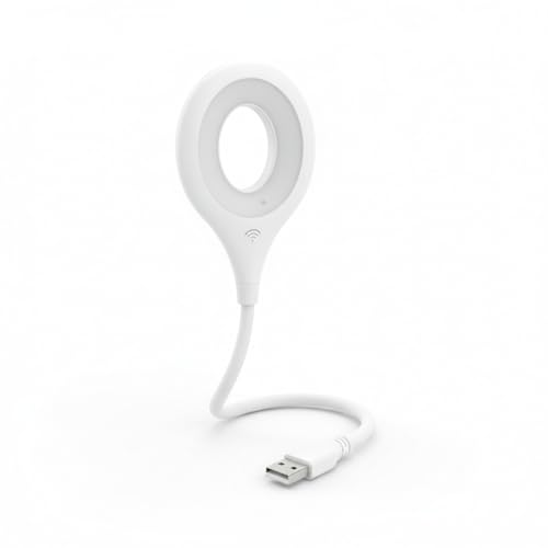 WZZHHJ USB Voice-Control Night Light — Plug-in LED Gooseneck Bedside Lamp, 3 Color Modes & 3 Brightness Levels, Voice Activated & Touch Control, Flexible USB Gooseneck for Reading, Nursery & Travel