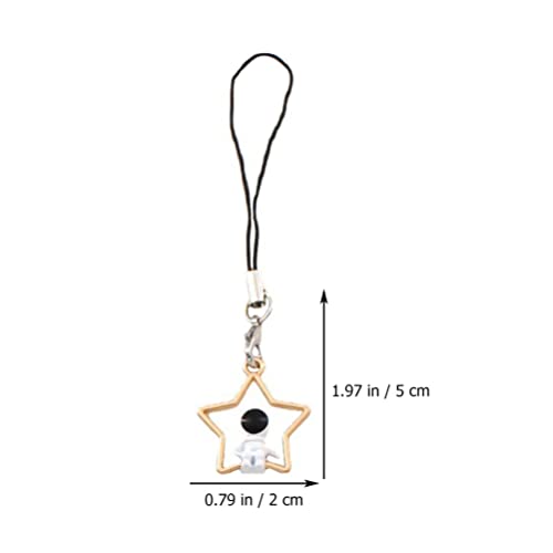 Abaodam Astronaut Pendant Phone Charm Lightweight Mobile Phone Decor Keychain with Star and Moon for Bags and Cars Hanging Accessories - Image 2