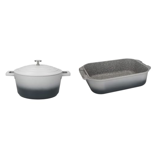 MasterClass Large Roasting Tin with Handles + MasterClass Lightweight Casserole Dish with Lid