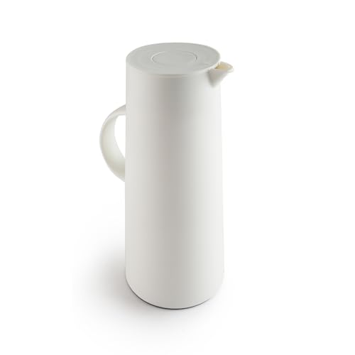 IBILI - Jarra Termo con Interior de Cristal, Doble pared, 1 litro, Crema, Libre de BPA