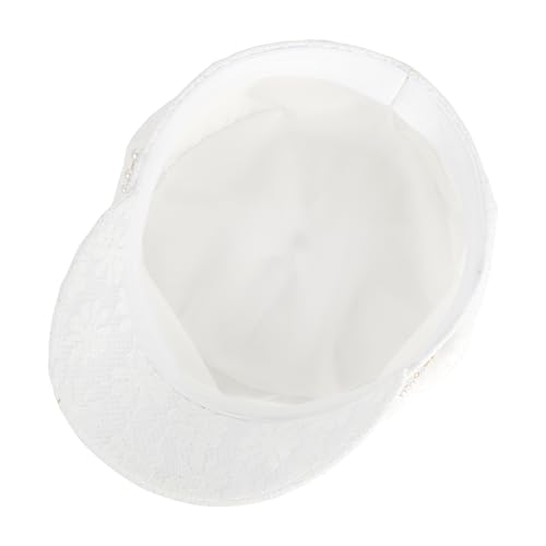 Gorra de mujer estilo newsboy en mezcla de algodón y encaje miniatura 3