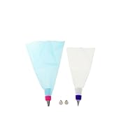 KIT 2 MANGAS DE CONFEITEIRO C/4 BICOS DE CONFEITAR DE INOX - CM36