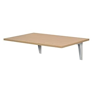 HOMCOM wandklaptafel wandtafel klaptafel eettafel bureau, MDF, naturel/wit, 60×40 cm (natuur)