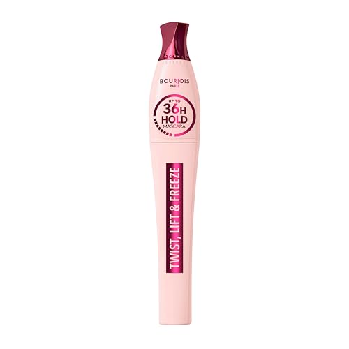 Bourjois Twist, Lift & Freeze Mascara, Noir, Tenue 36 h, Effet lift extrĂŞme et longueur, Brosse 2-en-1 Twist-Up, Formule qui ne coule pas, 8 ml