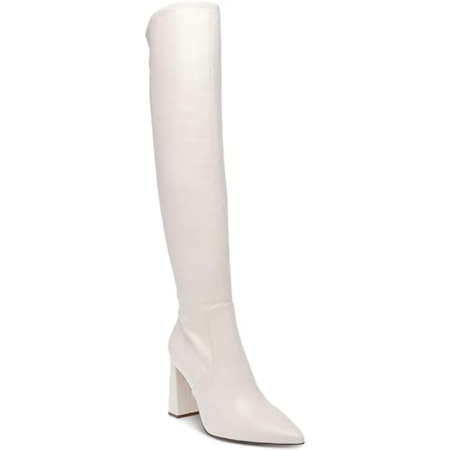 Wild Pair Womens EILEENE Faux Leather Pointed Toe Knee-High Boots
