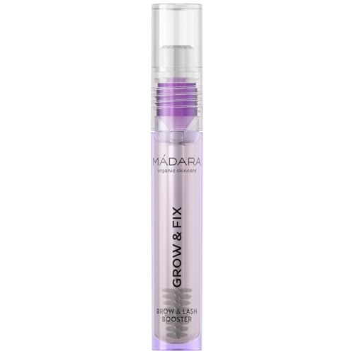MÁDARA Organic Skincare | GROW & FIX Potenciador de Cejas y Pestañas, 4,25 ml – Favorece el Crecimiento, Volumen y Brillo, Gel para Cejas y Sérum para Pestañas con Hongo Rebozuelo