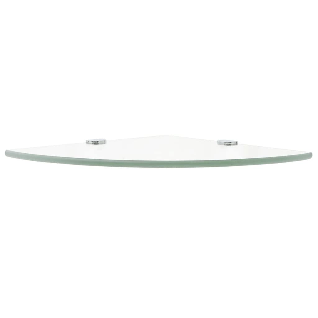 Tomostar Étagère d'angle en Verre Trempé, Étagère Salle de Bain Murale ave Supports chromés Verre Transparent 25 x 25 cm