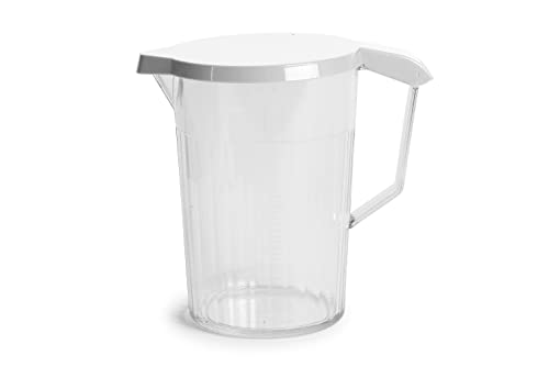 Harfield 750ml Graduated Jug with Lid Virtually Unbreakable Polycarbonate Drink Pitcher Measuring Jug (White)