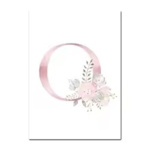 Art mural impressions sur toile lettres roses aquarelles grand format 60x90cm