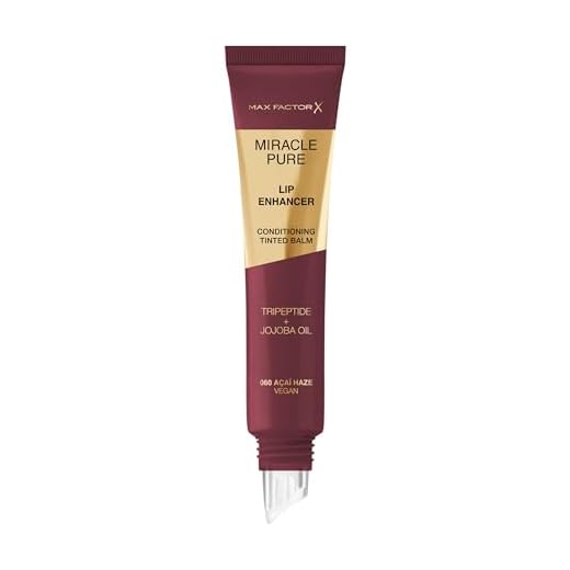 Max Factor Miracle Pure Lip Enhancer, 060 Açai Haze, Conditioning Tinted Lip Balm, Glossy Color Ton, With Jojoba Oil & Tripeptide, Vegan
