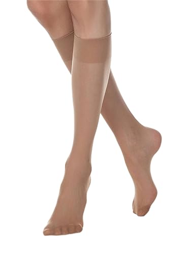 Conte/Esli Accent 20 Den - Thin Knee-Highs For Women - 2 Pairs (Pack) (8С-3СПЕ) Melone (Natural) One Size