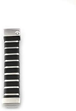 White Gold and Caoutchou Diamond Money Clip (0.03 k), Black, White and Gold